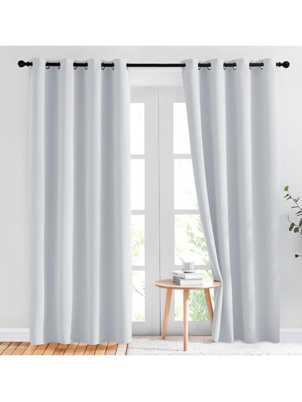 NICETOWN Easy Care Thermal Insulated Drapes (2 Panels, 52 by 84, Greyish White)